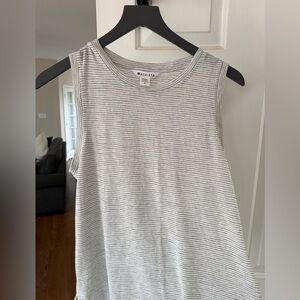 Athleta Light Gray Striped Sleeveless Top
